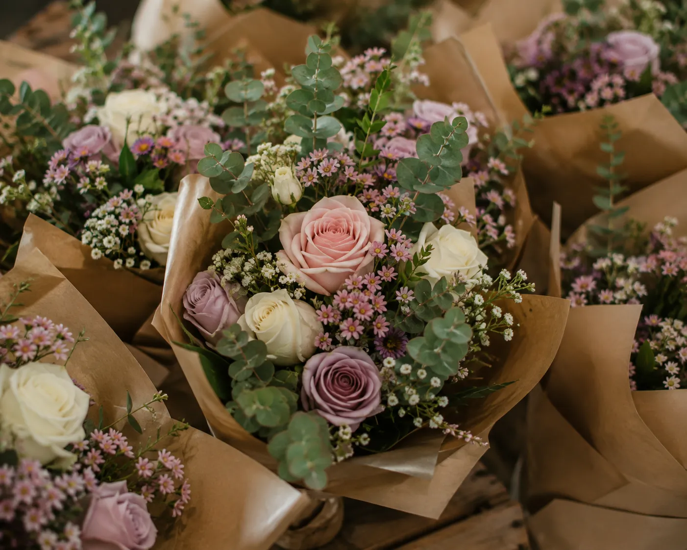 Hand-tied bouquets from Bloom & Belong